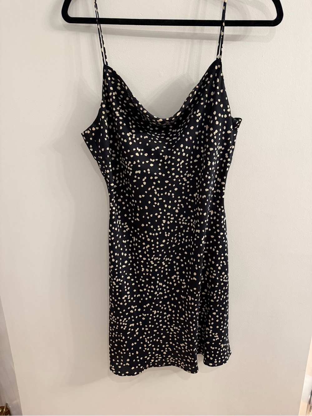 Isalis Navy Polka Dot Slip Mini Dress